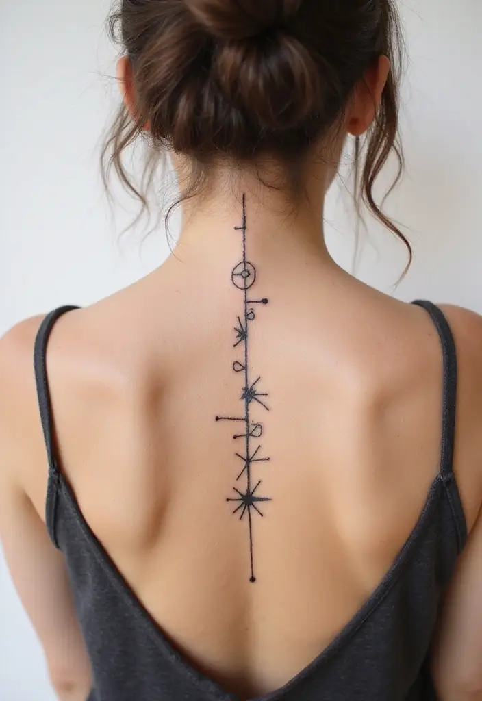 50 Baddie Women’s Spine Tattoos That Look Absolutely Stunning - 9. Minimalist Lines
