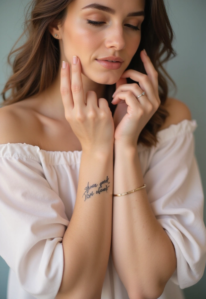 30 Elegant Hand Tattoos for a Chic and Bold Look 9 30 Elegant Hand Tattoos for a Chic and Bold Look - 9. Elegant Script Quotes