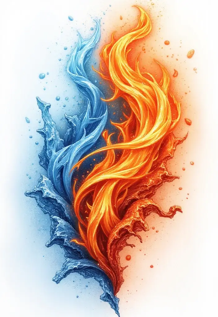 30 Fire Tattoos with Bold and Striking Designs 9 30 Fire Tattoos with Bold and Striking Designs - 9. Fire and Ice: Duality of Nature