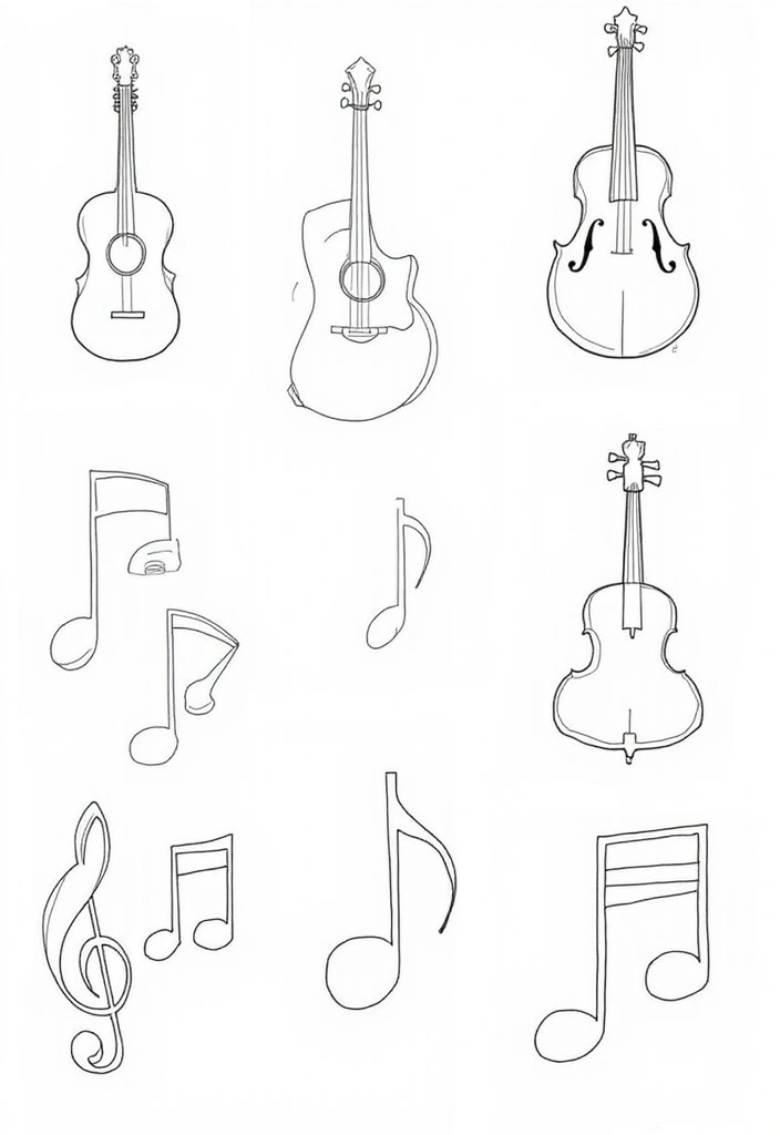 50 Line Art Custom Tattoos for Minimalist and Creative Designs 9 50 Line Art Custom Tattoos for Minimalist and Creative Designs - 9. Music Inspired Designs
