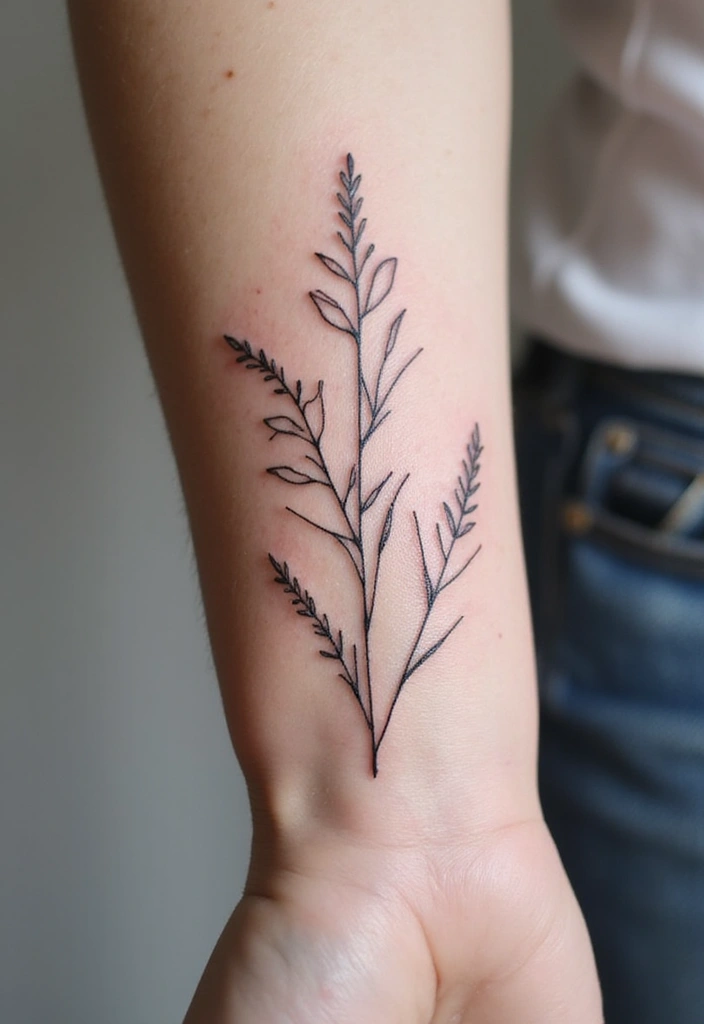 50 Wildflower Tattoo Ideas with Simple and Beautiful Designs 9 50 Wildflower Tattoo Ideas with Simple and Beautiful Designs - 9. Line Art Wildflowers