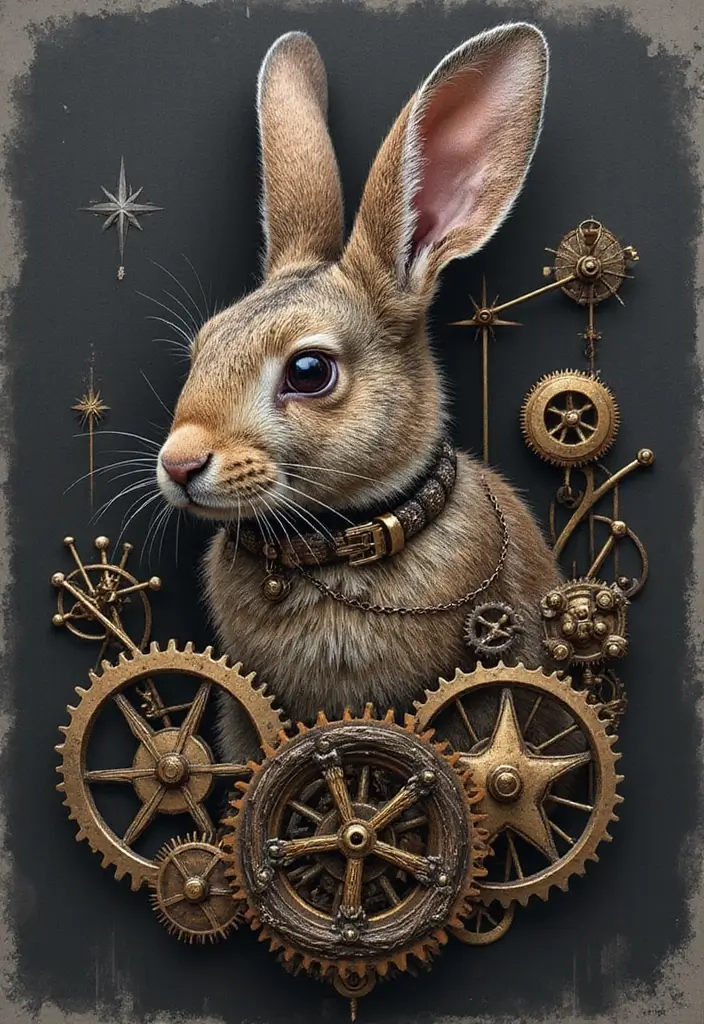 30 American Traditional Rabbit Tattoo Inspirations - 10. Steampunk Rabbit