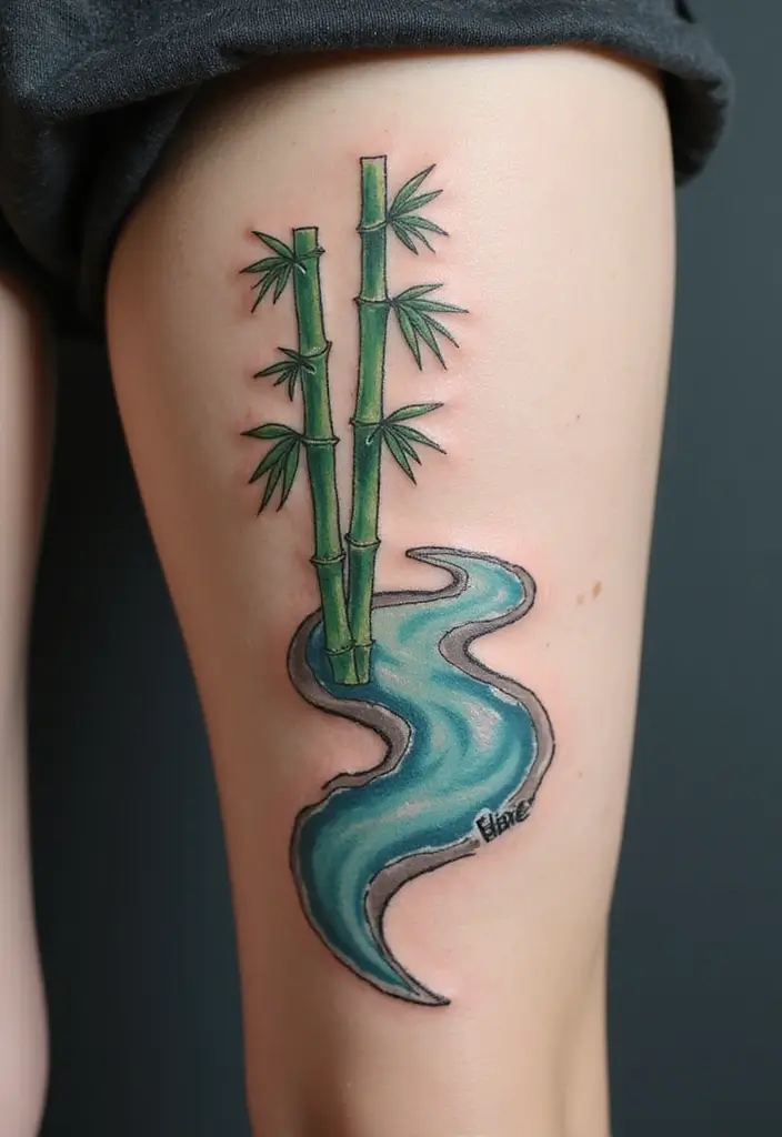 30 Bamboo Tattoo Meaning and Artistic Designs - 10. The Path of Life