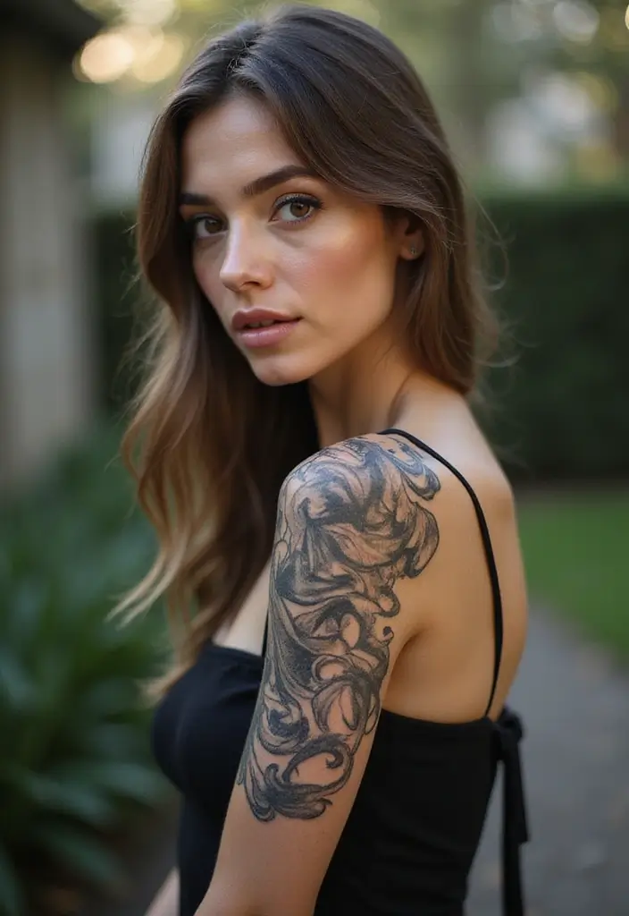 30 Black Hair Tattoos That Make a Bold Statement - 10. Abstract Texture Tattoos