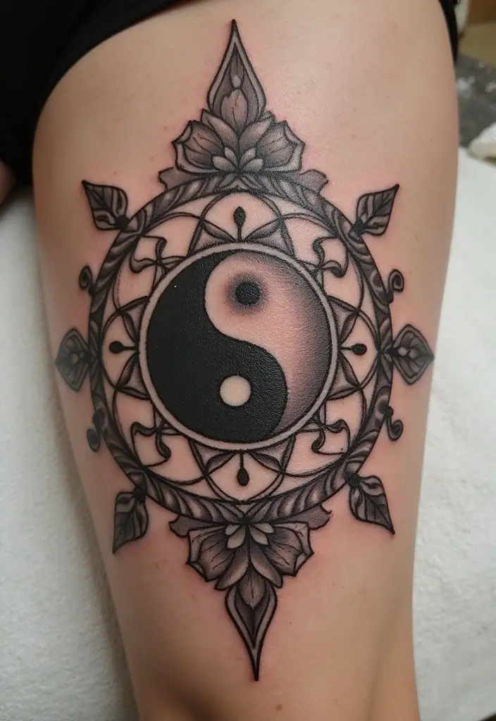 30 Blackwork Tattoo Ideas That Are Bold and Artistic - 10. Spiritual Symbols