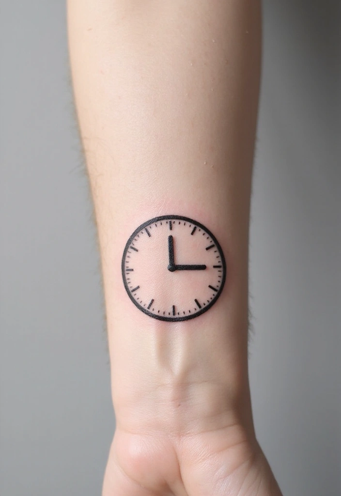 30 Clock Tattoo on Hand Ideas That Stand the Test of Time - 10. Minimalist 24-Hour Clock