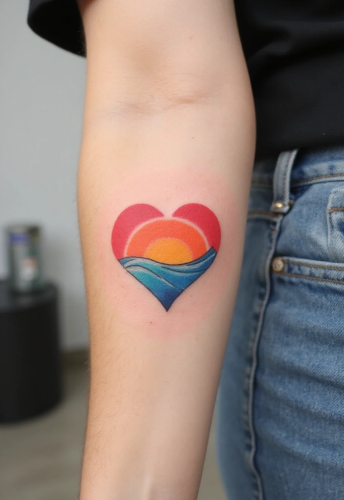30 Colorful Arm Tattoos That Pop with Style - 10. Minimalist Masterpieces
