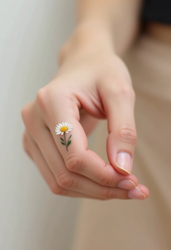 30 Daisy Tattoo Ideas for a Fresh and Delicate Design - 10. Tiny Daisy Tattoo