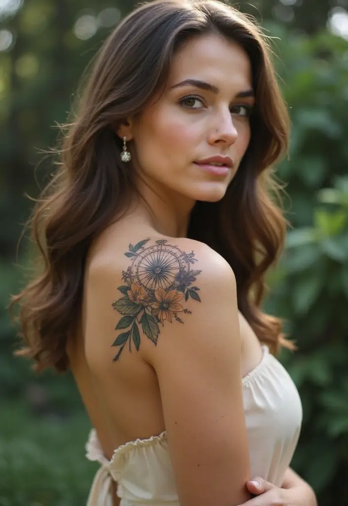 30 Dandelion Tattoo on Shoulder Ideas That Inspire Freedom - 10. Dandelion as a Compass