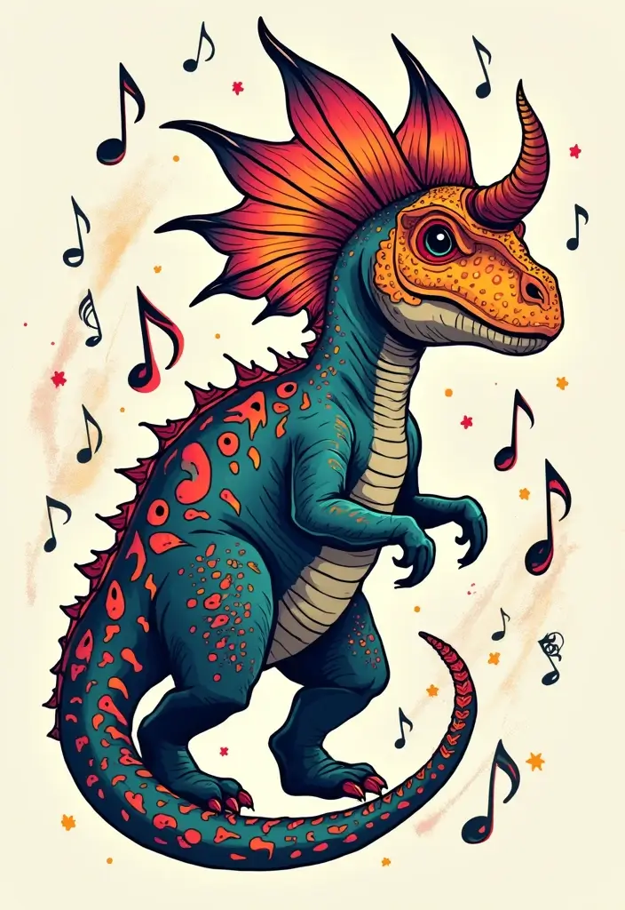 30 Dino Tattoo Meaning and Creative Design Ideas - 10. Parasaurolophus: The Unique Sound