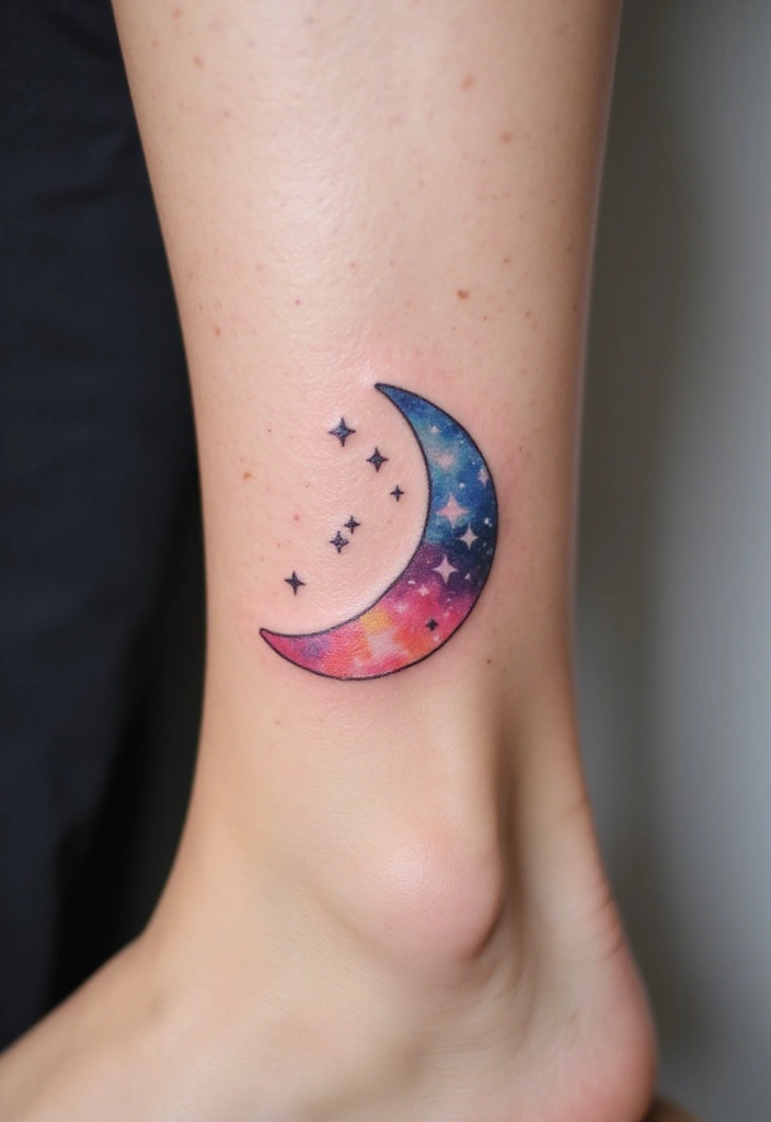 30 Eternal Love Tattoo Designs for Lasting Connection - 10. Crescent Moon and Stars