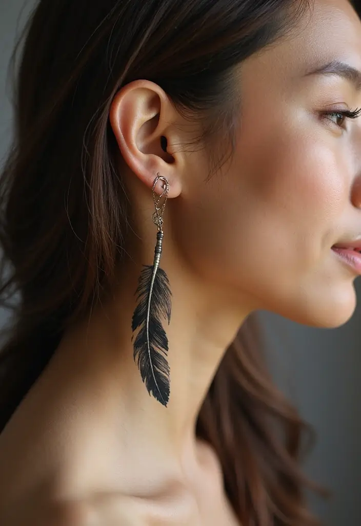 30 Feather Tattoo Behind Ear Meaning and Ideas - 10. Balance and Harmony