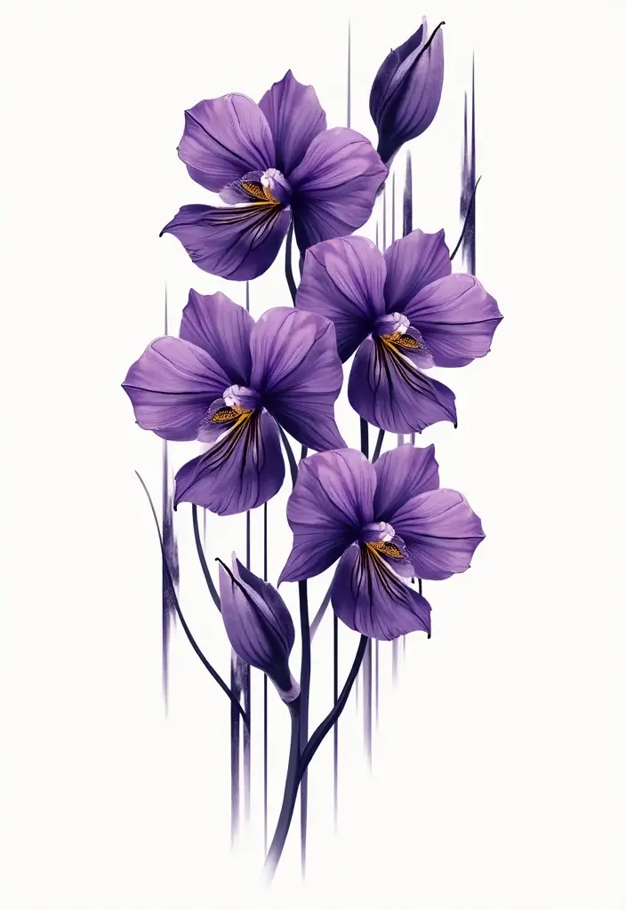 30 February Flower Tattoo Ideas with Birth Month Beauty - 10. Tribal Violet Design