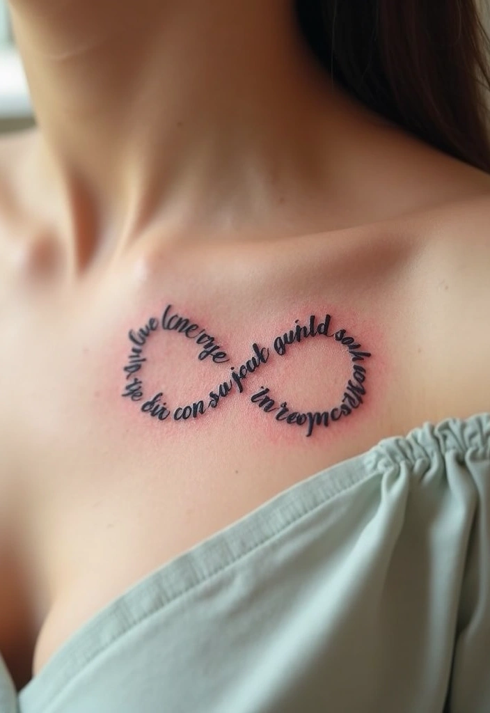 30 Infinity Friendship Tattoo Ideas for Everlasting Bonds - 10. Infinity with a Quote