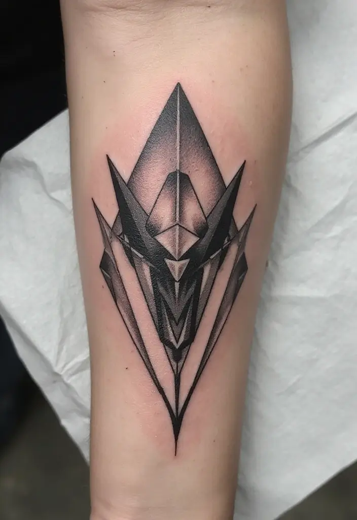 30 Futuristic Mech Tattoo Inspirations for Sci-Fi Fans - 10. Geometric Mech Tattoo