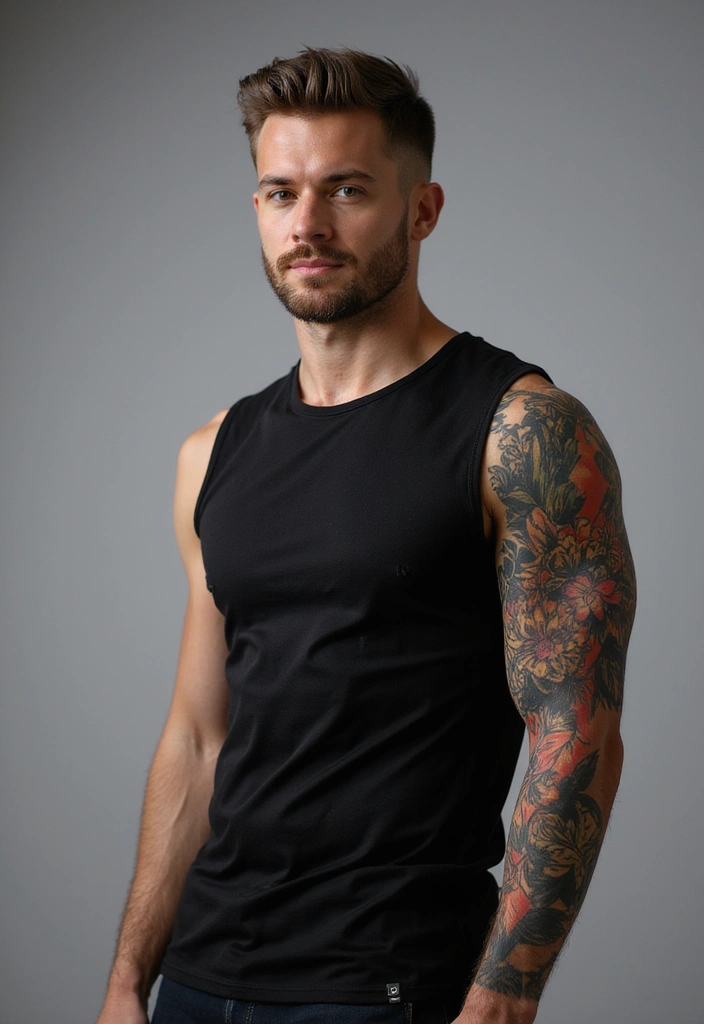 30 Men’s Floral Tattoo Half Sleeve Inspirations - 10. Geometric Floral Fusion