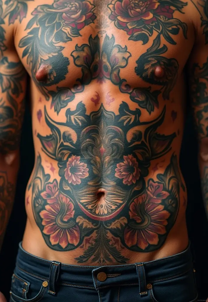 30 Most Popular Body Parts for Men to Tattoo - 10. Stomach Tattoos