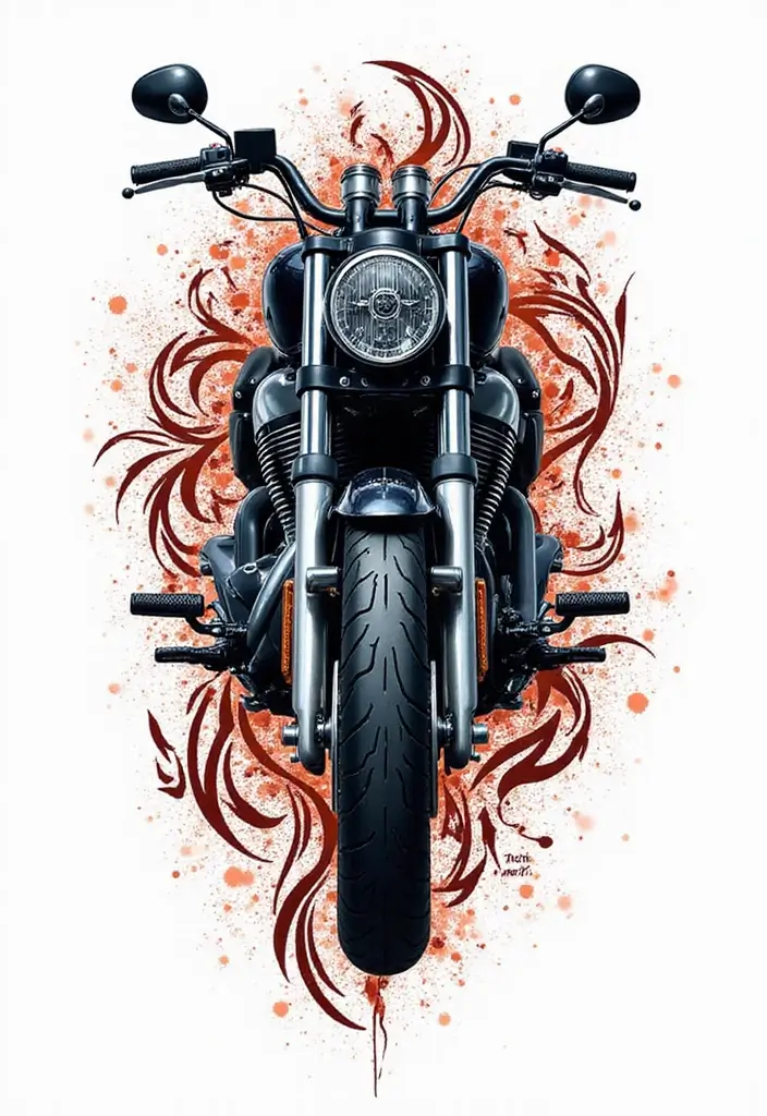 30 Motorcycle Tattoo Ideas for Riders and Enthusiasts - 10. Tribal Motorcycle Tattoos