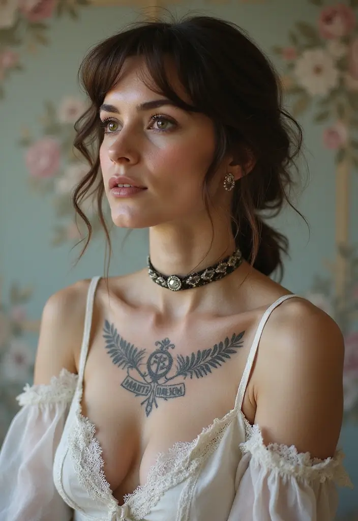 30 Neck Tattoo Fonts That Stand Out - 10. Vintage Serif