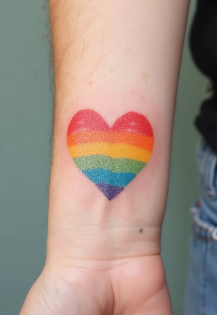 30 Rainbow Tattoos That Symbolize Hope and Diversity - 10. Rainbow Heart Tattoo
