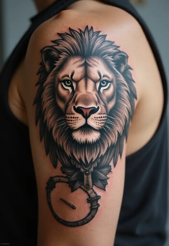 30 Roar Lion Tattoo Inspirations That Show Strength - 10. Mythical Lion: A Touch of Fantasy