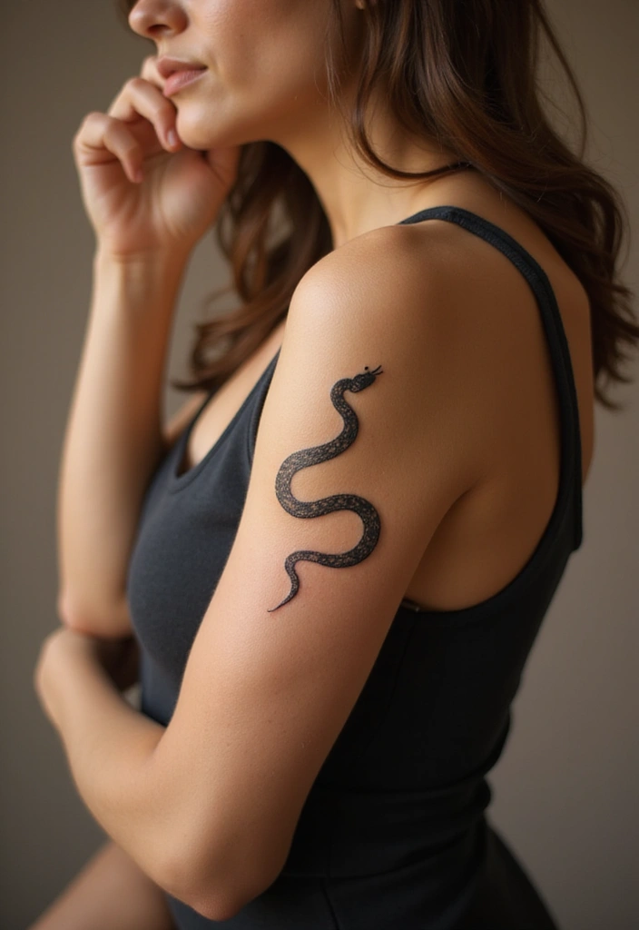 30 Snake Body Tattoo Designs That Look Striking - 10. Simple Snake Outline