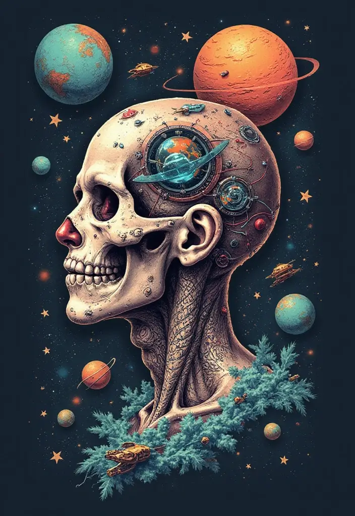 30 Bold Tattoo Head Designs That Stand Out - 10. Sci-Fi Inspired Tattoos