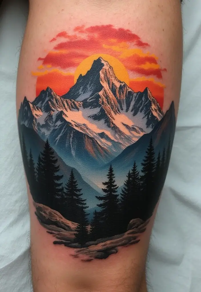 30 Tattoos That Signify Strength and Resilience - 10. Mountain Range