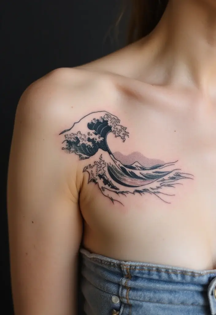 30 Women’s Popular Tattoos That Never Go Out of Style - 10. Waves