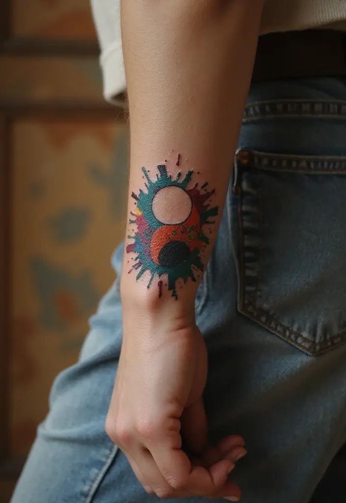 30 Yin Yang Wrist Tattoo Ideas for Balance and Harmony 10 30 Yin Yang Wrist Tattoo Ideas for Balance and Harmony - 10. Abstract Yin Yang