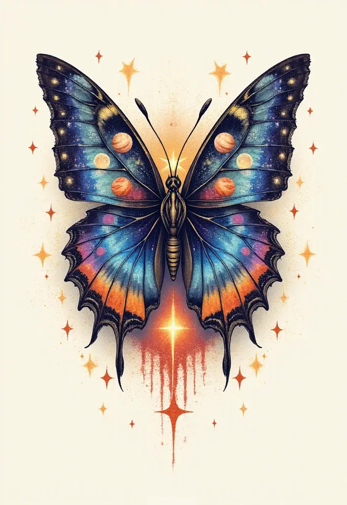 30 Alien Tattoo Meaning and Out-of-This-World Designs - 11. The Cosmic Butterfly