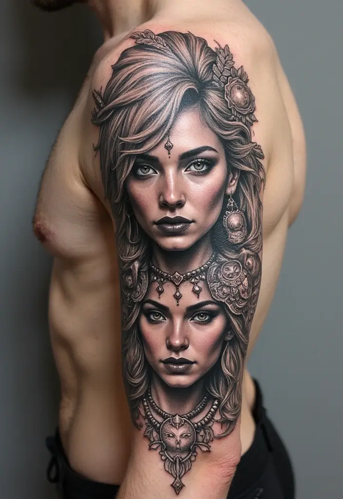 30 Blackwork Tattoo Ideas That Are Bold and Artistic - 11. Mythological Characters
