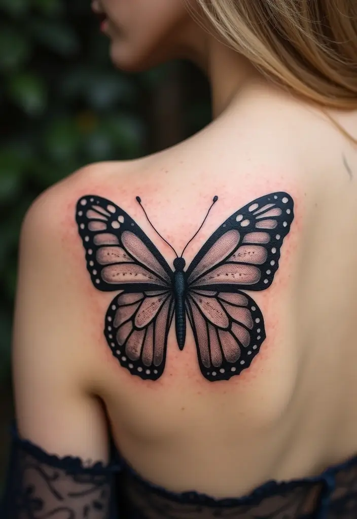 30 Butterfly Tattoos on Shoulder for Graceful Inspiration - 11. Lace and Butterflies