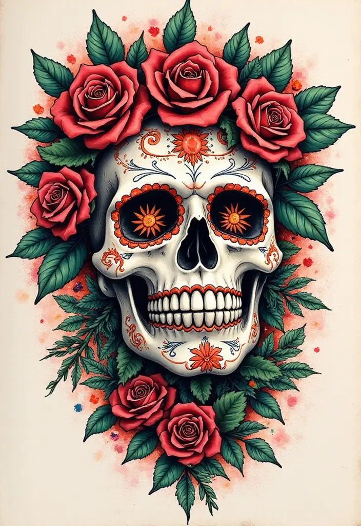 30 Candy Skull Tattoo Meaning and Creative Designs - 11. The Influence of Street Art on Candy Skull Tattoos