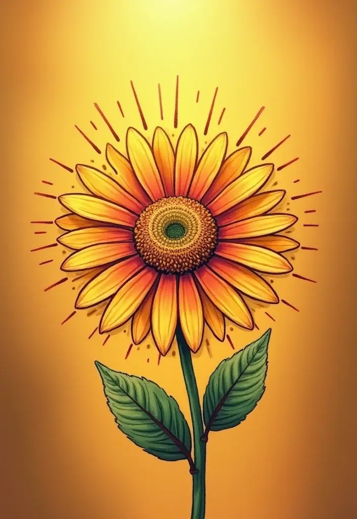 30 Daisy April Birth Flower Tattoo Designs You’ll Love - 11. Daisy and Sun Combination