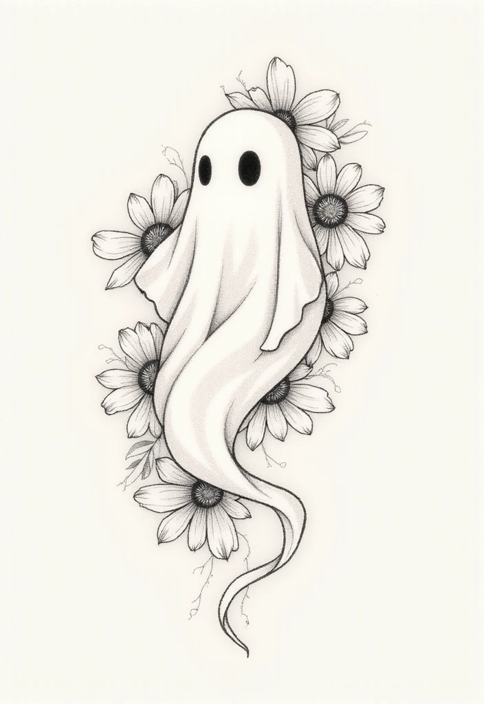 30 Ghost Tattoo Meanings and Designs with Spooky Style - 11. The Feminine Spirit