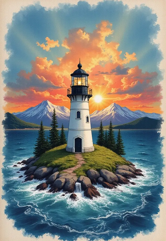 30 Lighthouse Forearm Tattoo Ideas That Guide the Way - 11. Lighthouse in a Landscape
