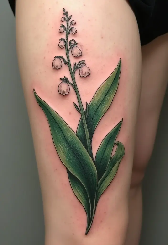 30 Lily of the Valley Tattoo Meaning and Design Ideas - 11. Using Negative Space