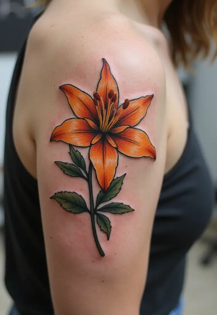 30 Lily Tattoos for Men That Balance Strength and Elegance - 11. Vintage Lily Tattoo