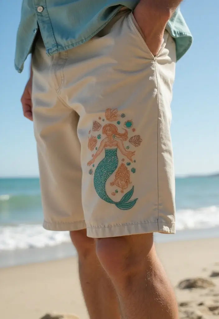 30 Creative Mermaid Tattoos for Men with Ocean Spirit - 11. Mermaid with Shells
