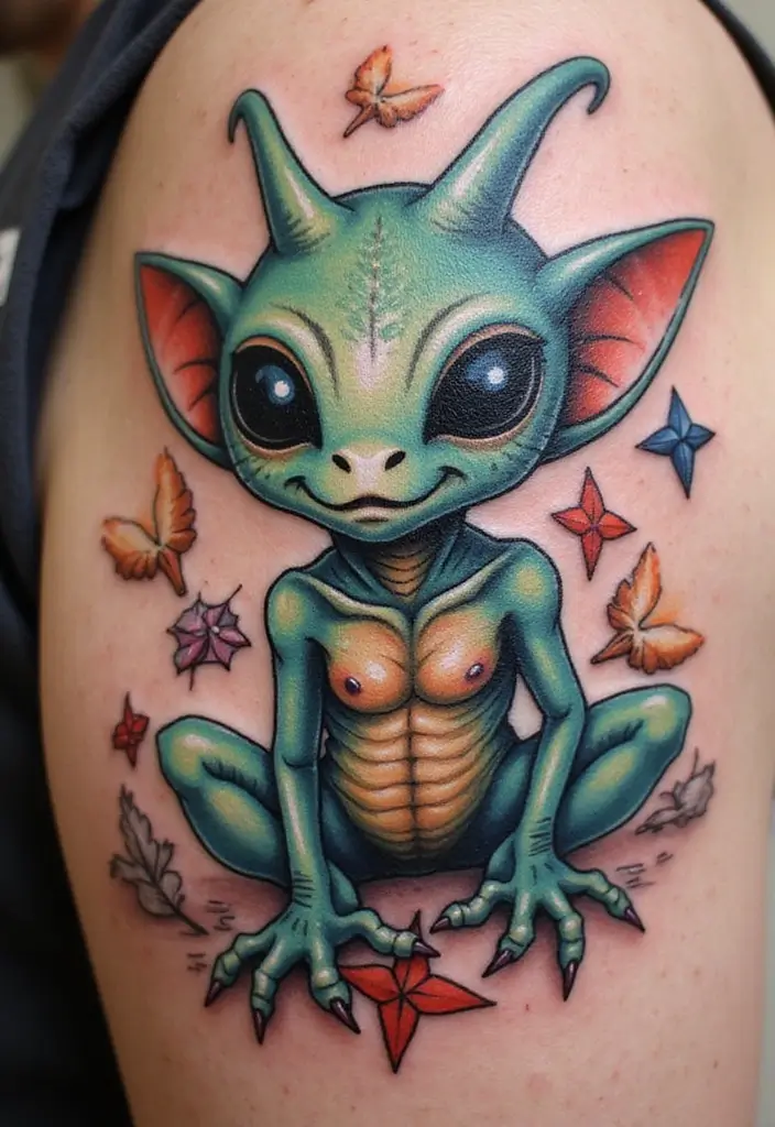 30 Realistic Alien Tattoo Inspirations That Look Out of This World - 11. Alien Animals
