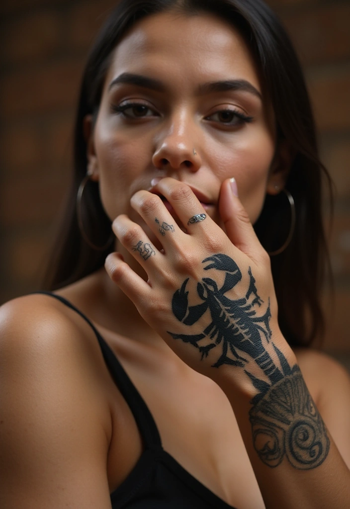 30 Scorpion Tattoo on Hand Meaning and Bold Designs - 11. Scorpion Tattoos with Tribal Influences: Deep Cultural Roots