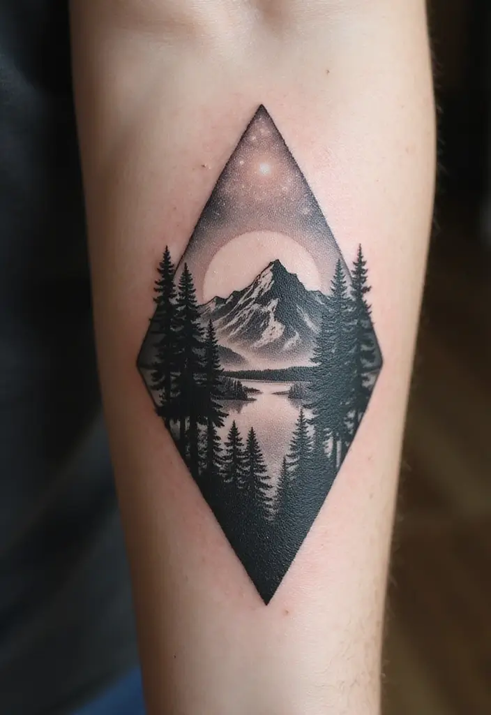 30 Triangle Tattoos for Guys That Carry Symbolic Meaning - 11. The Nature-Inspired Triangle