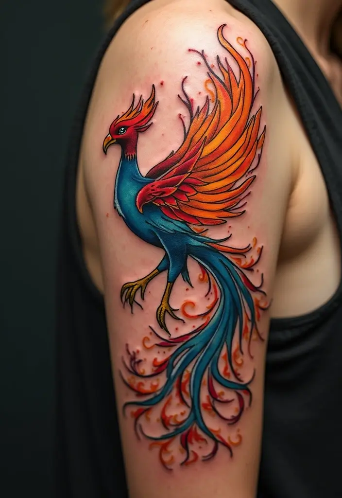 30 Yakuza Tattoo Name Inspirations and Their Meanings - 11. 鳳凰 (Houou) - The Phoenix