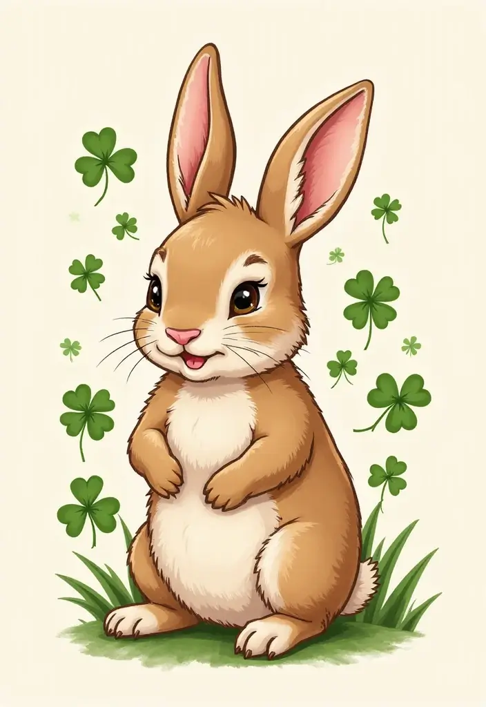 30 American Traditional Rabbit Tattoo Inspirations - 12. The Lucky Rabbit