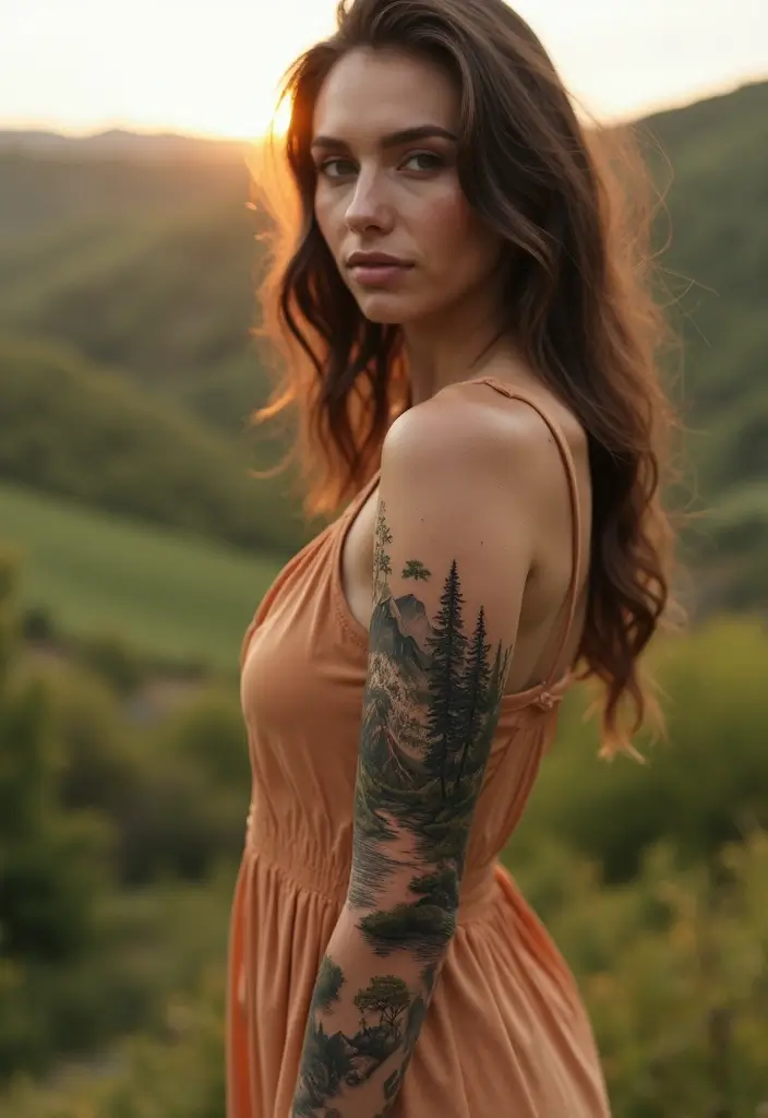 30 Arm Tattoos for Women with Stylish and Bold Looks - 12. Nature-Inspired