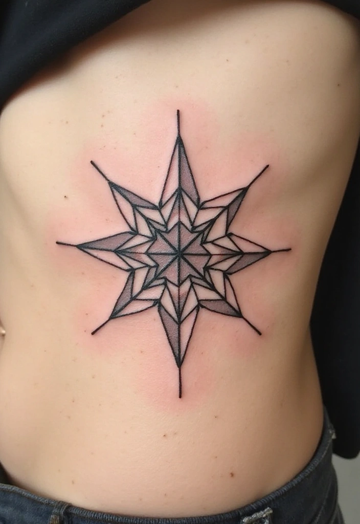 30 Celestial Star Tattoo Inspirations Full of Magic - 12. Geometric Star Tattoos