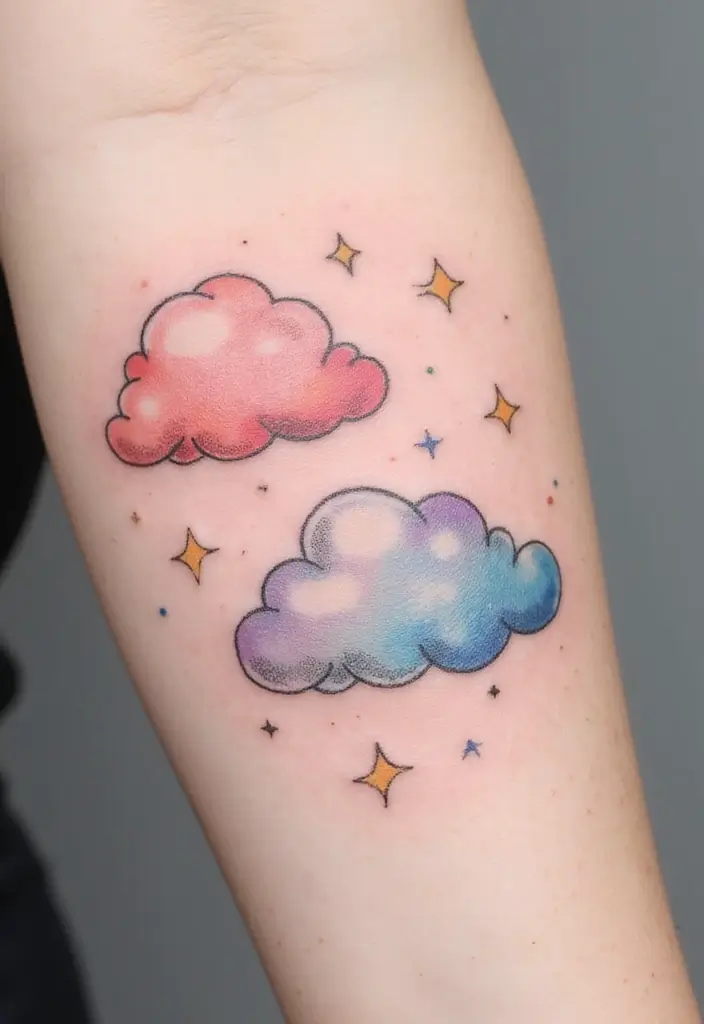 30 Dreamer Tattoo Meaning and Inspirational Designs - 12. Dreams and Clouds - Floating Aspirations