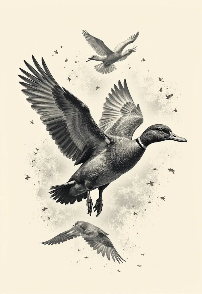 30 Duck Tattoo Meaning and Creative Designs - 12. The Essence of Freedom