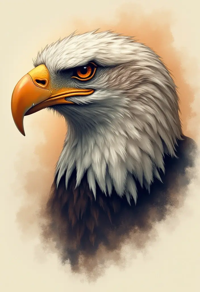 30 Eagle Tattoo Ideas That Represent Power and Courage - 12. Eagle Head Mockup
